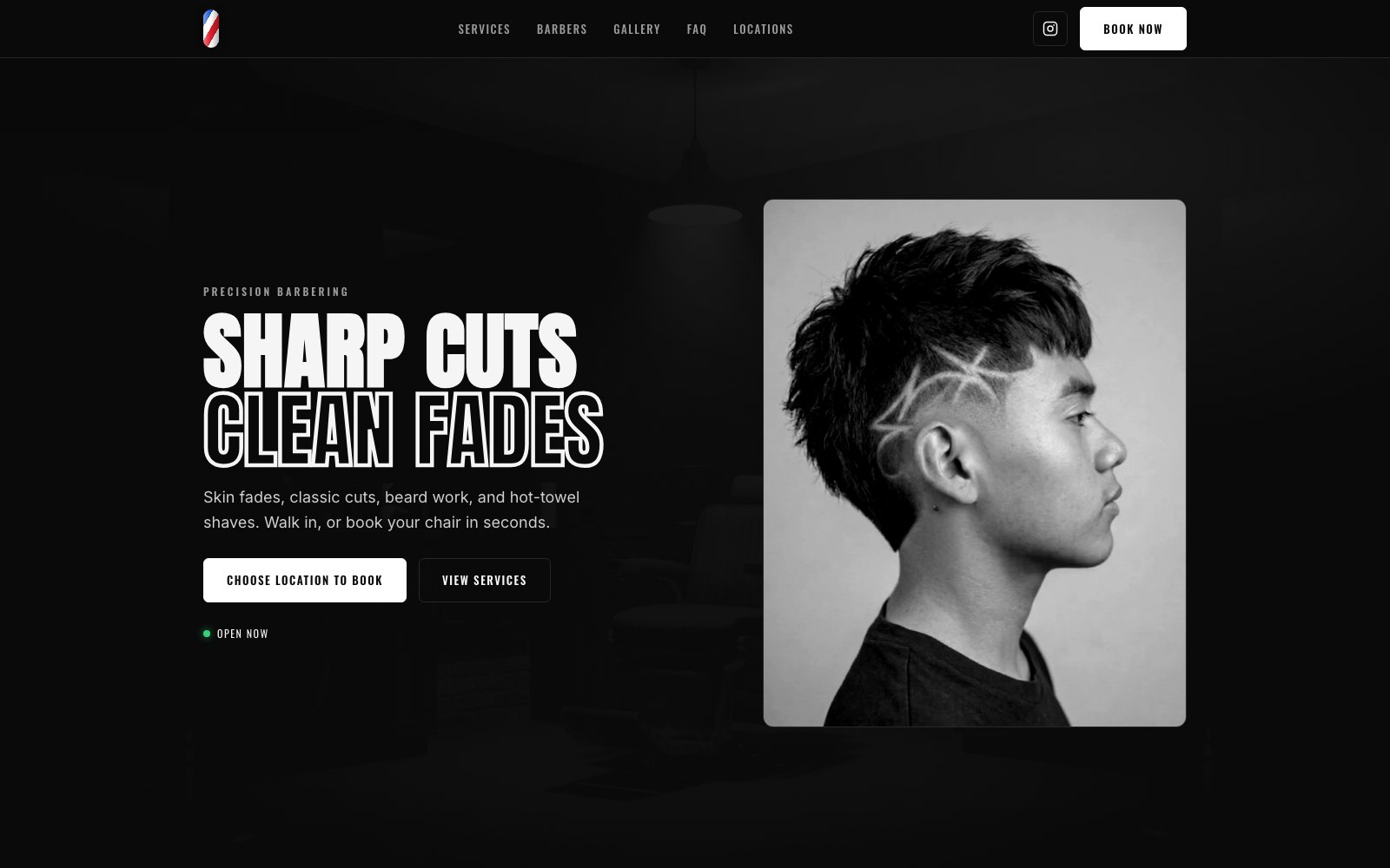 Modern barbershop website