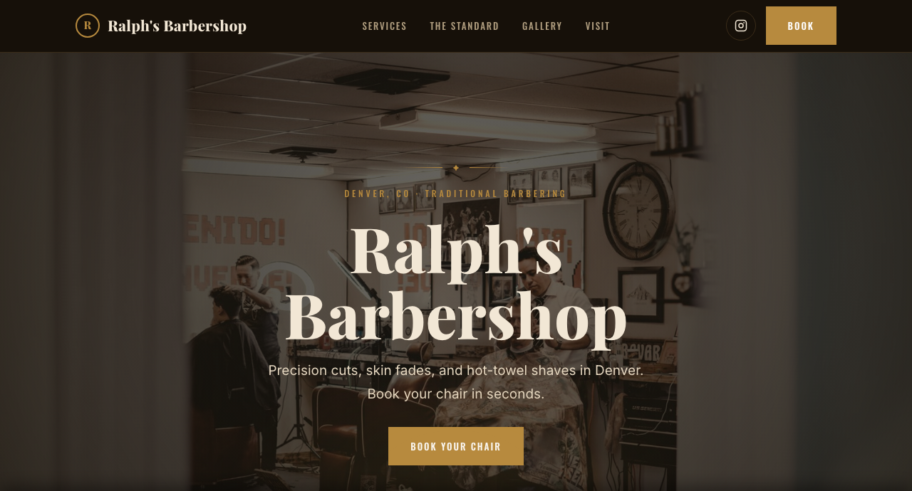 Traditional barbershop website